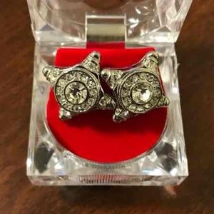 Round Square Hip Hop Iced Bling Earring